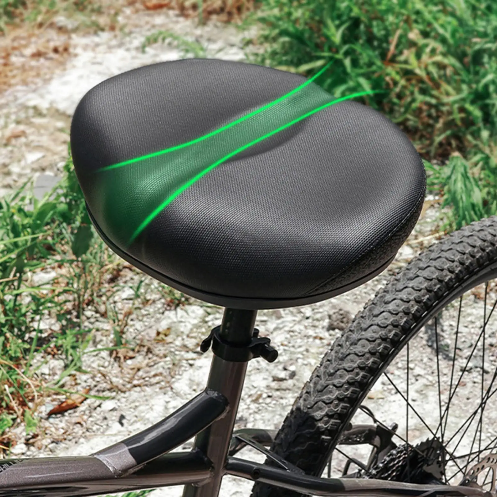 Noseless Bike Seat Cushion Bike Saddle Seat Universal Shock Absorbing PU Cycling Cushion Pad for Electric Bike Exercise Bike