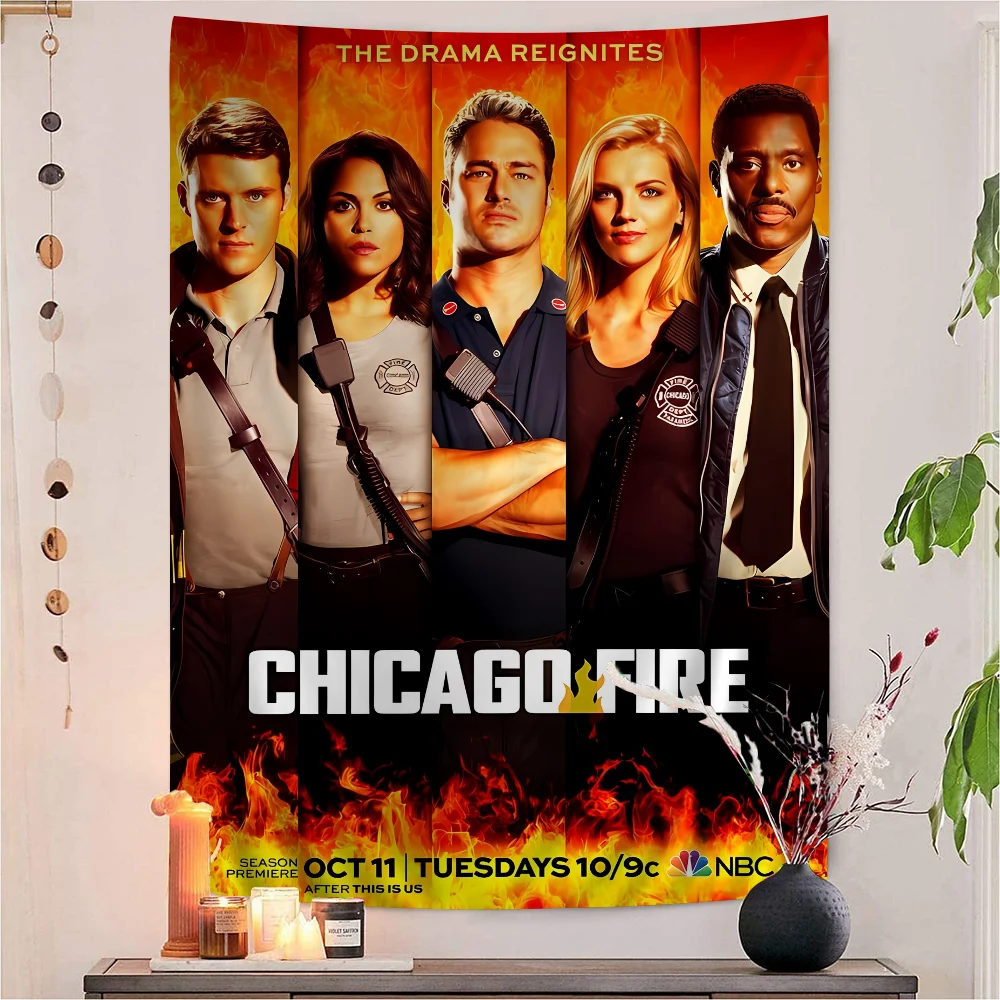Hpt TV C-Chicago F-Fire Hanging Bohemian Tapestry Home Decoration Hippie Bohemian Decoration Divination Art Home Decor
