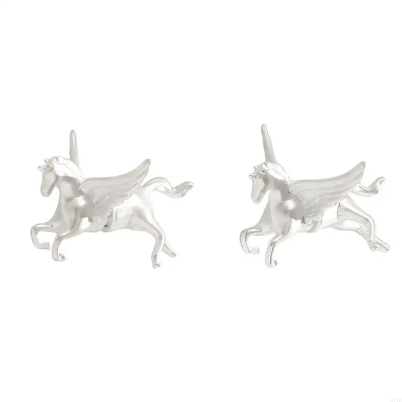  Courage Inspired Horse Earrings Glossy Finish Artistic Fantasy Ear Accessories For Casual Or Formal Outfits