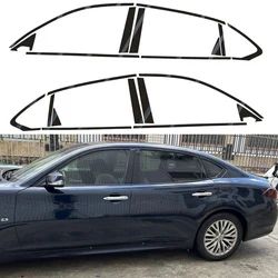 For Infiniti M25 M37 M56 Q70 2011-2019 Sedan Window Chrome Delete Blackout ABC Pillars Glossy Black Stickers