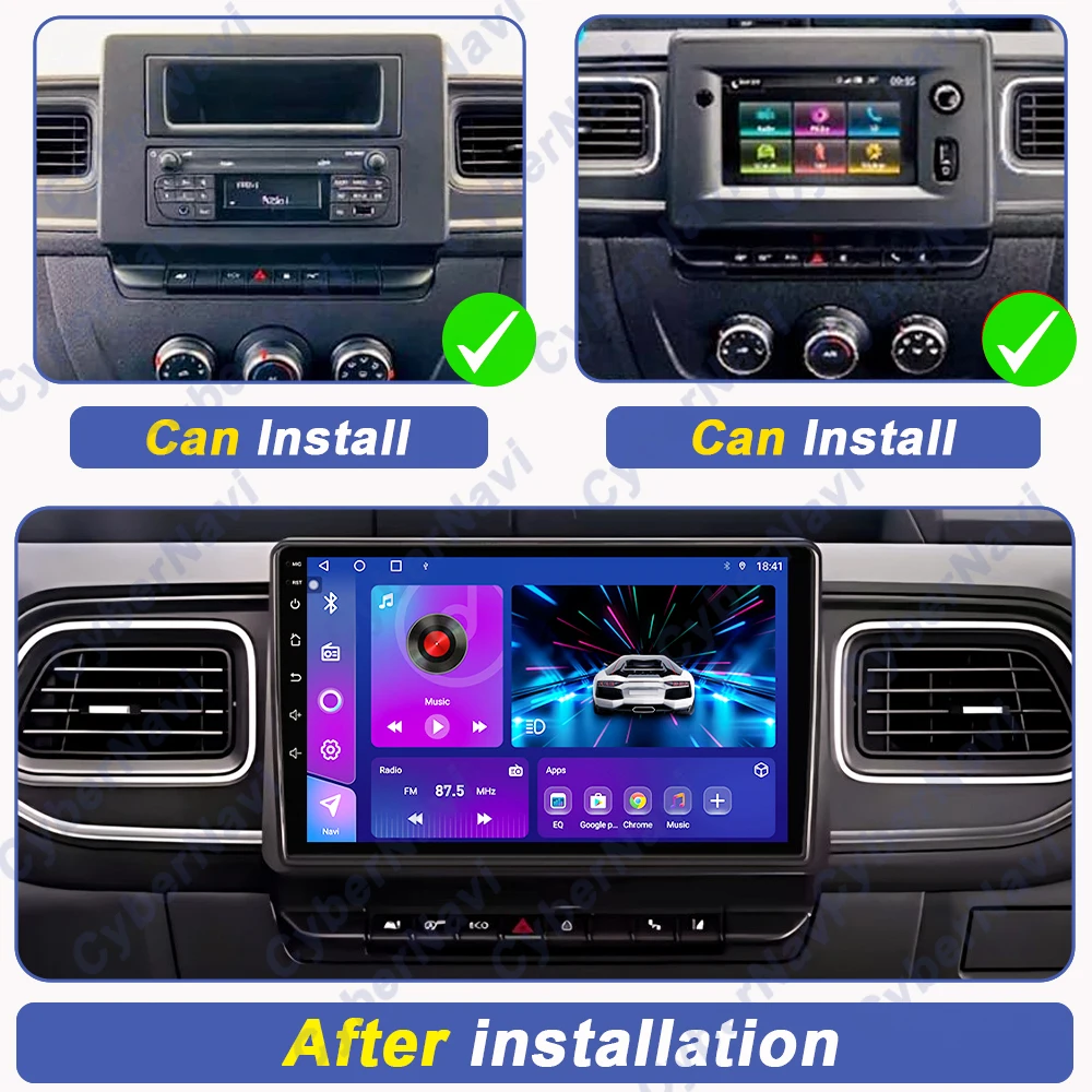 Android Carplay Auto For Renault Master 2019 2020 - 2022 Car Radio Navigation GPS Video Player DSP WIFI Stereo Head Unit No DVD