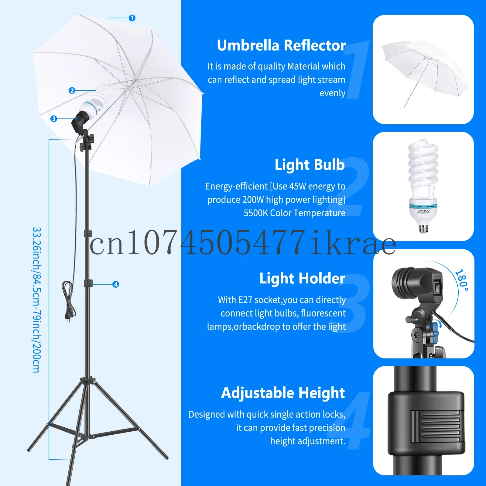 [Basic Version] Photography Backdrop Lighting Kit: 2.6Mx3M/8.5ftx10ft Background Support System 800W 5500K Softbox