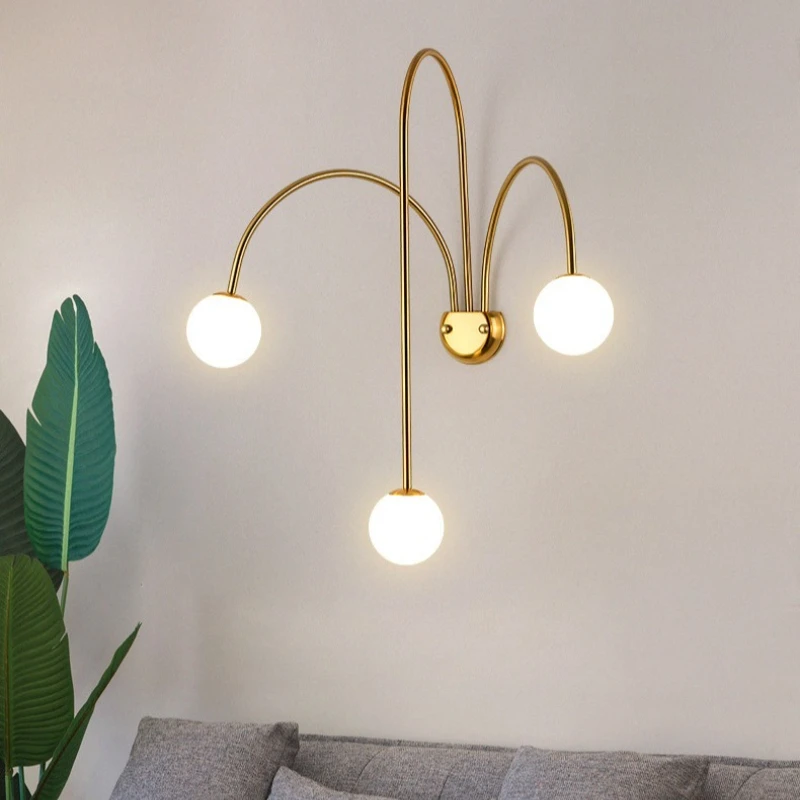Italian Led Iron wall lamps Modern Living Room Bedroom wall light Branch Glass Bedside Lighting Home Decor wall sconce Lamp G9