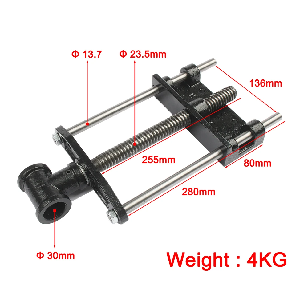 Tornillo de banco para carpintería, abrazadera de escritorio, abrazadera para carpintería, varillas guía con bricolaje hecho a mano, 136mm