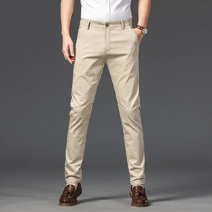 Fashion New Men's Business Casual Suit Pants Spring Summer Thin Slim Straight Leg Pants for Men Formal Social Men Clothing Y2k