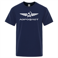 Aeroflot Aviation Russe Pilote Aerospace Aviateur T-Shirt Men Summer Cotton Short Sleeve Fashion Casual Clothes Oversize T Shirt