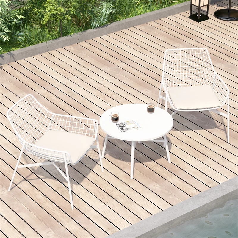 Designer Patio Coffee Table Sets Steel Minimalist Tea Metal Accent Chairs Sets Modern Stool Conjunto De Muebles Nordic Furniture