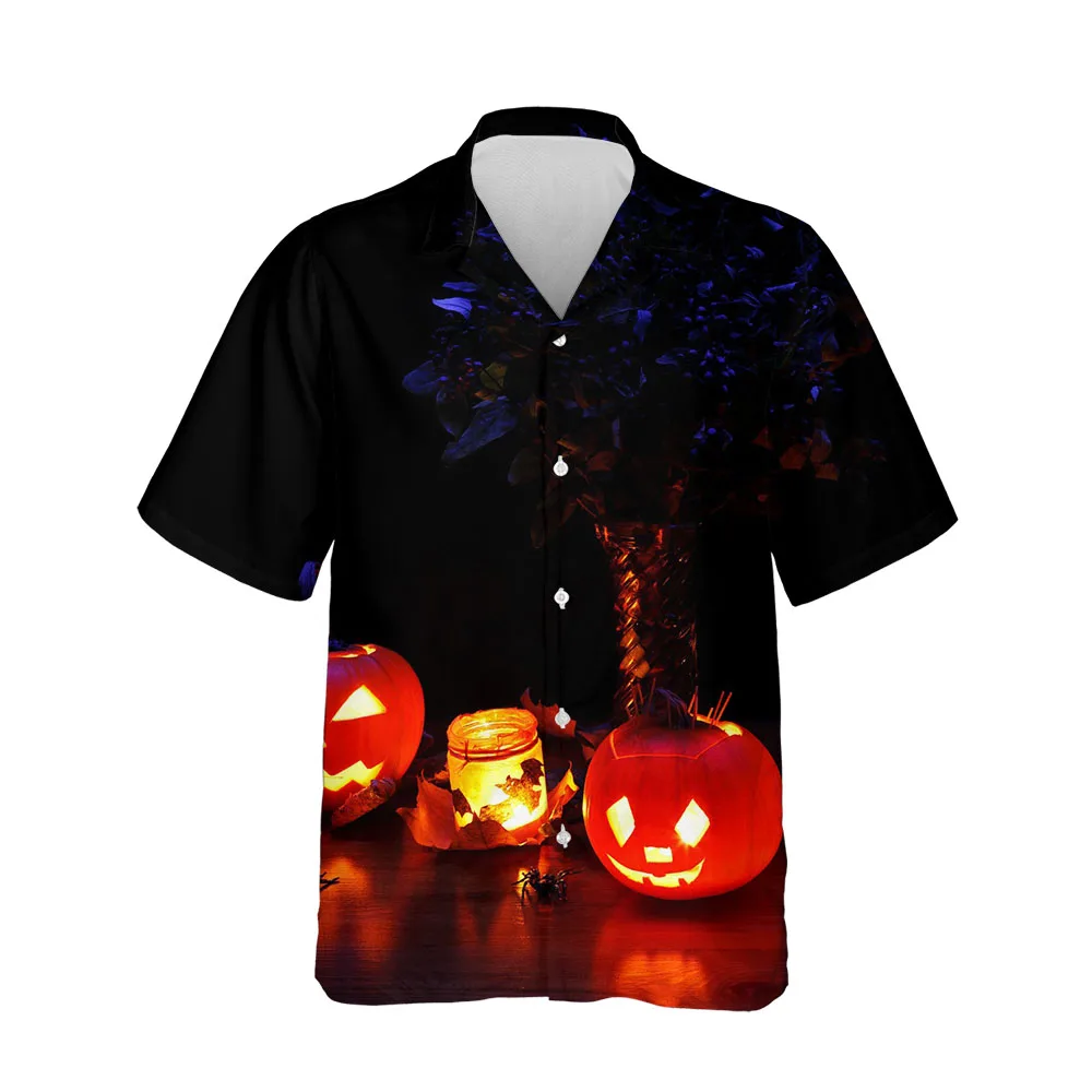 

Jumeast Dark Souls Blouses Night elf Shirts For Men Halloween Clothing Hawaiian Button Up Men's Shirt Breathable Streetwear Tops