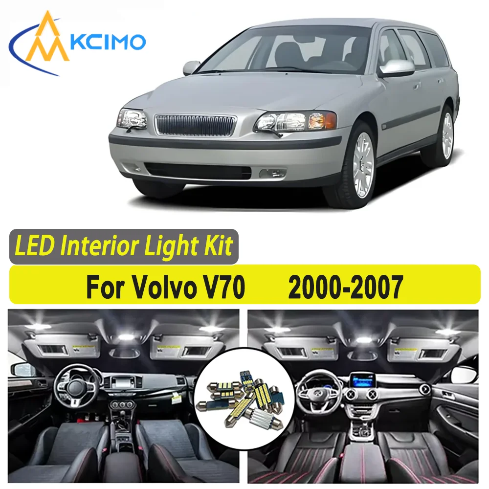 

Kcimo For Volvo V70 (2000-2007) Premium Bright LED Interior Dome Map Trunk Light Kit Car Led Lamps Canbus New Car LED Lights