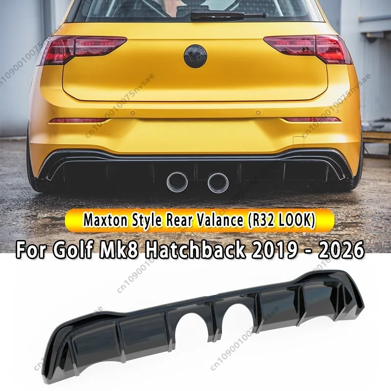 

Maxton Style Rear Valance (R32 LOOK) for Volkswagen Golf Mk8 / Golf Mk8 Facelift Hatchback 2019-2026 Car Rear Bumper Diffuser