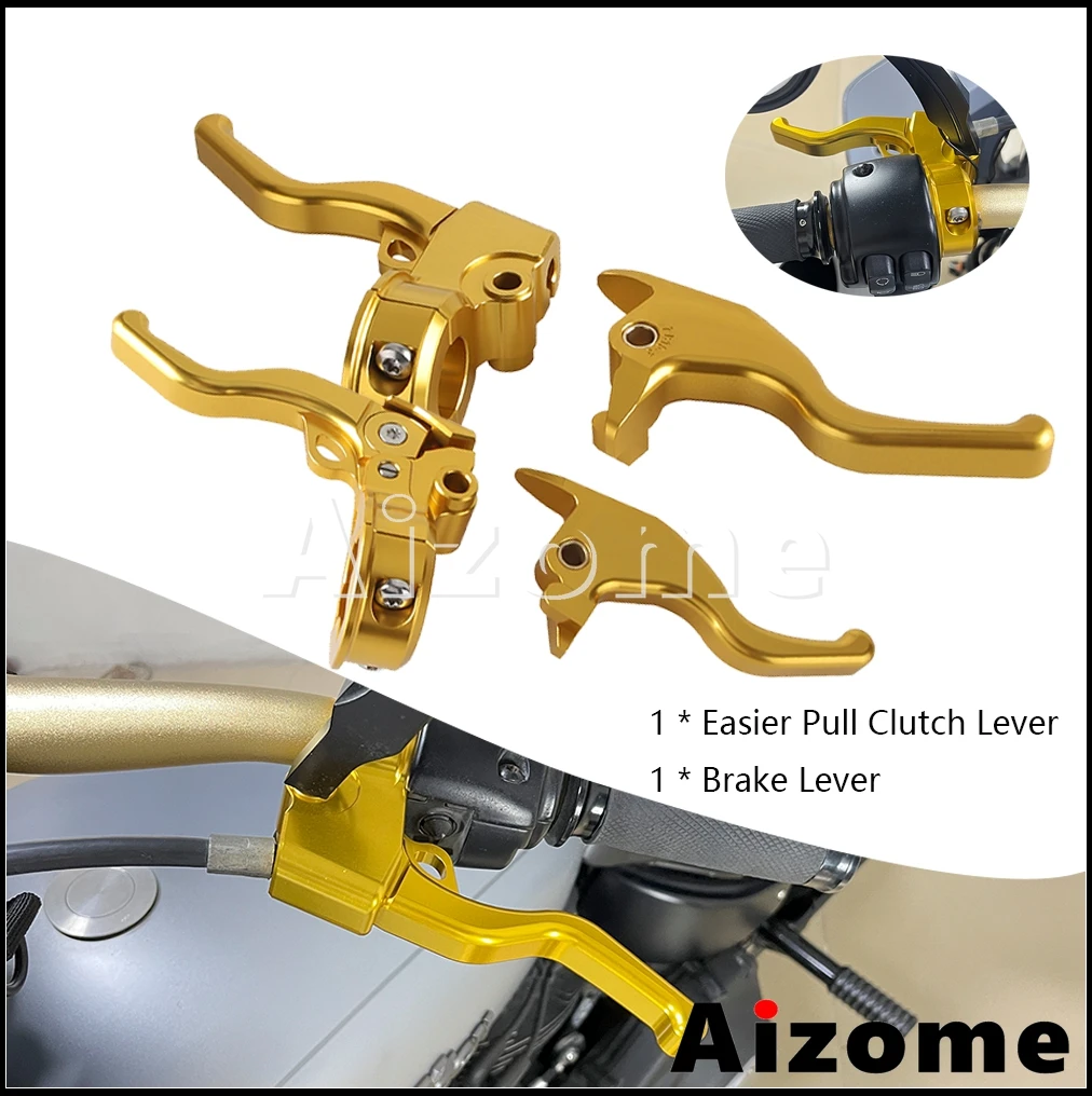 CNC Shorty Easy Pull Clutch Levers Brake Lever Motorcycle Accessories Brake Clutch Lever For Harley Softail FLHCS FLHC FLSTC/I