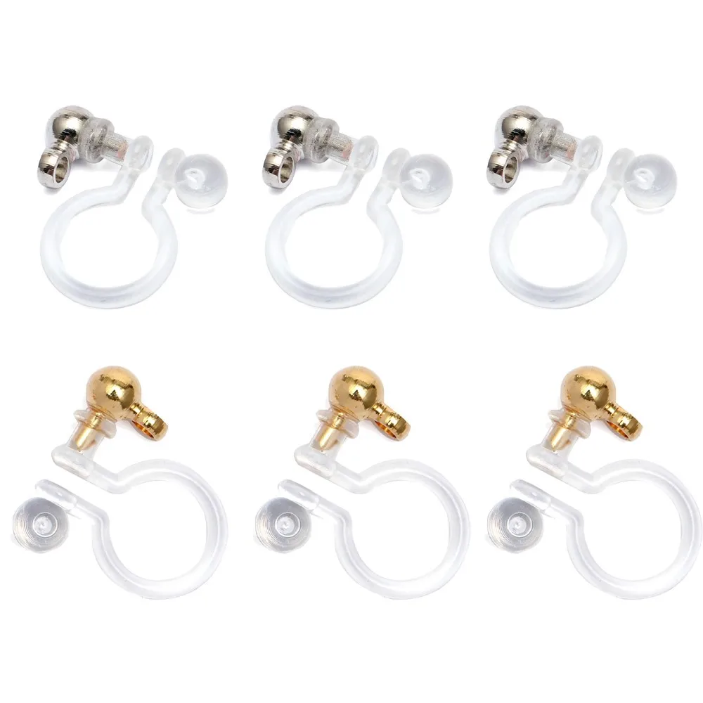 10/20Pcs Transparent U Shape Clip Base Earring Converter With Silicon Pads DIY Women Non-Pierced Ears Jewelry Components