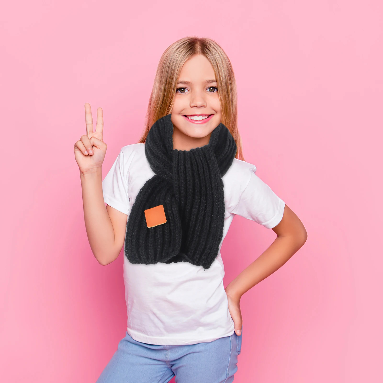 

One Size Scarf Winter Windproof Neck Warmer Soft Chunky Collar Bowknot Design Dark Grey Gift For