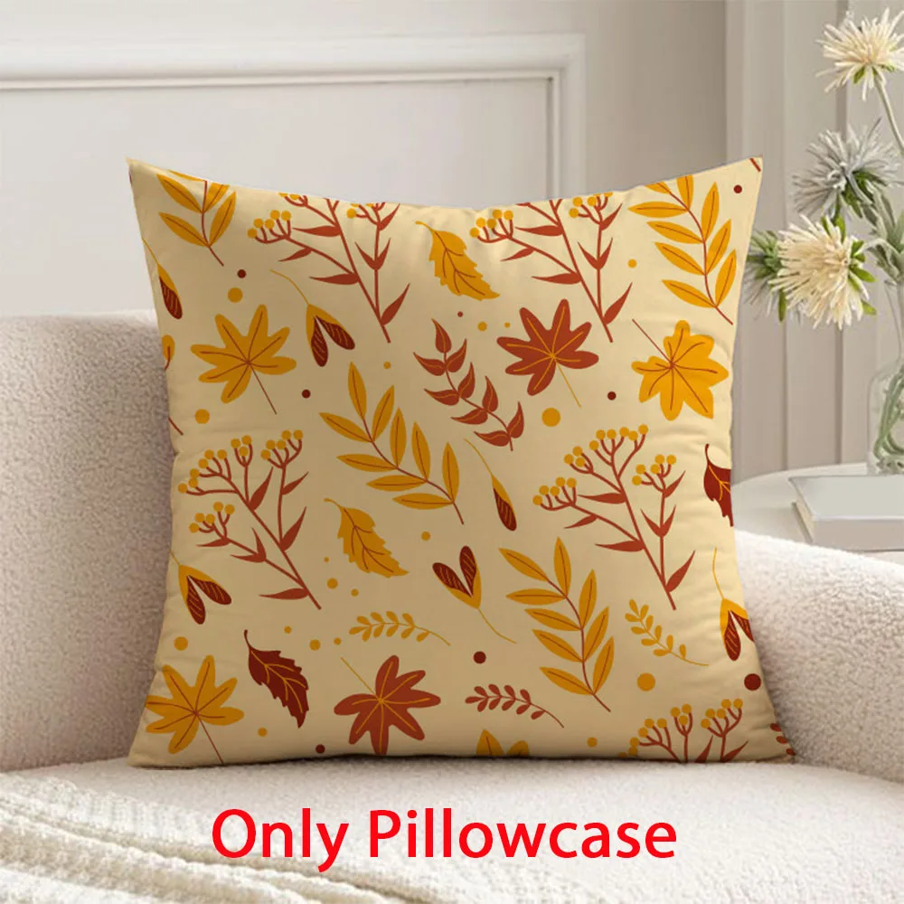 

Harvest Festival Pillow cover decorative 45x45 cushions cover for leaves pattern pillow case Autumn Thanksgiving Day decor