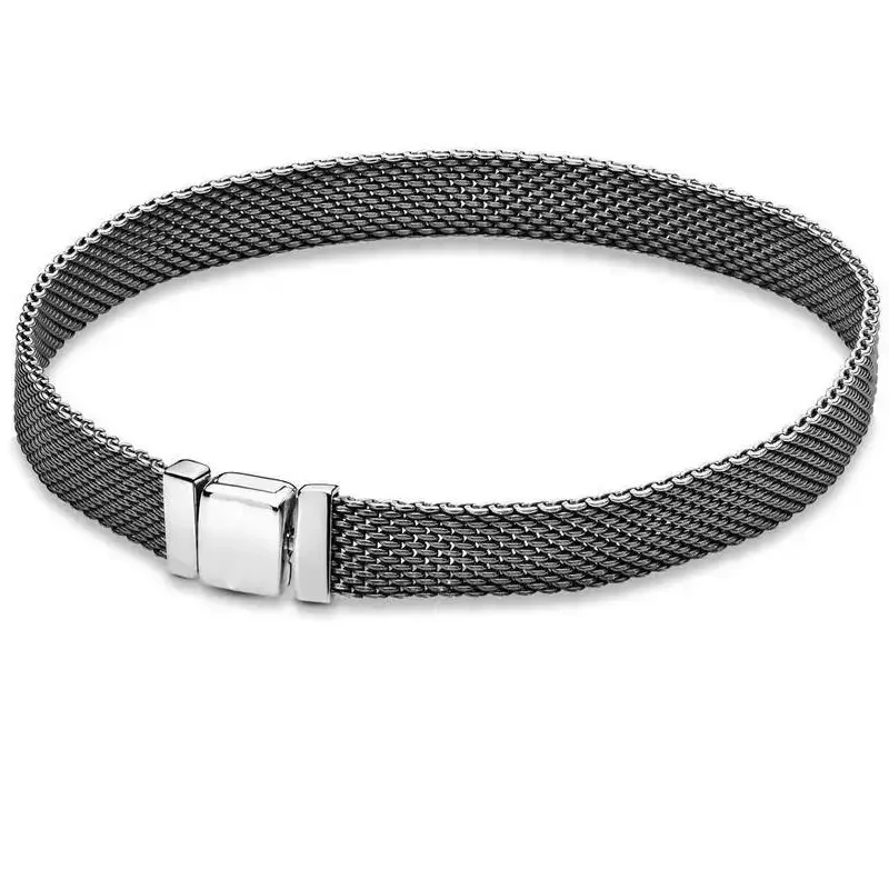 New 925 Silver Multi Circle Snake Wide Watch Chain with Square Chain Buckle and DIY Charming Jewelry Women's Boutique Gift