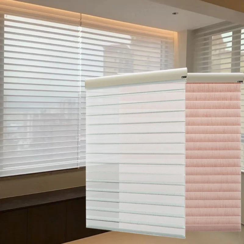 【Best Selling】Make To Measure Architecture Hotel Design Light Control Window Shangri-La Roller Sheer Shades Blinds