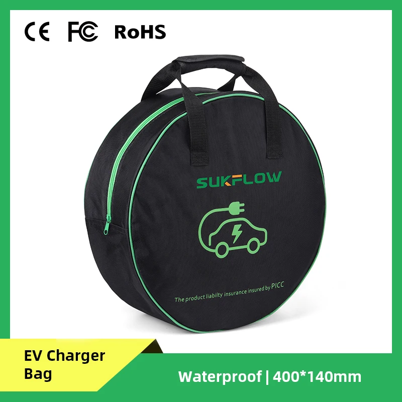 

Universal Round Storage Bag Zippered Waterproof EV Charger For Type 2 Type 1 GB/T Portable EV Charger