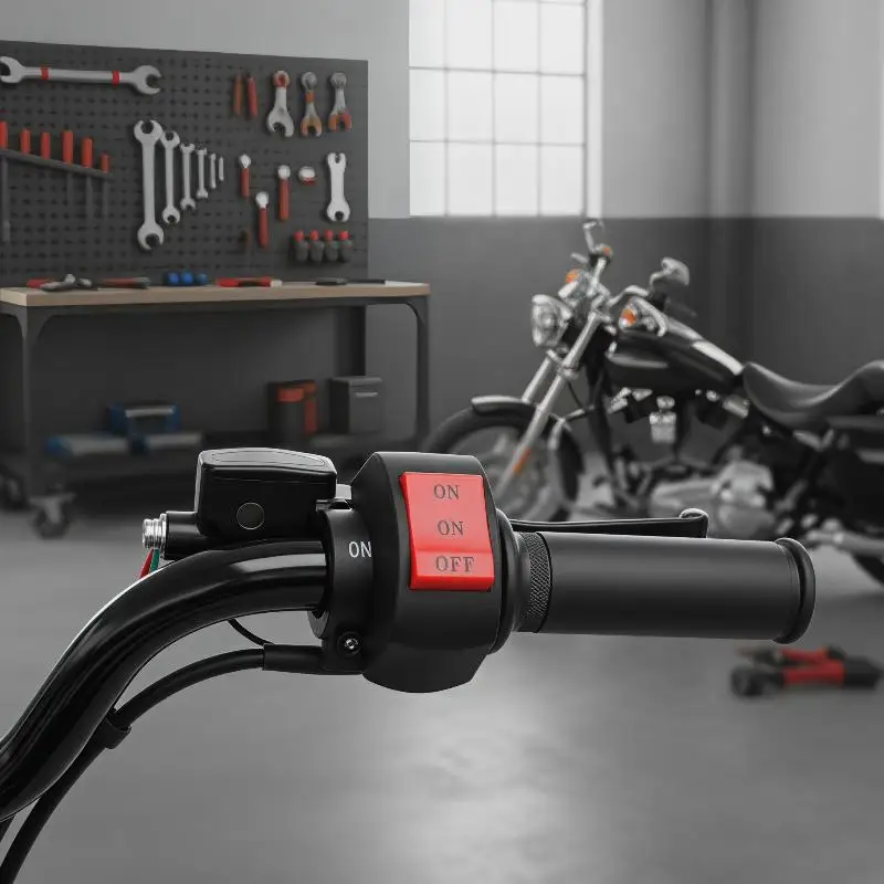 Handlebar Flameout Switch for Motorcycles with Universal Fit and Three Line ON ON OFF Power Button