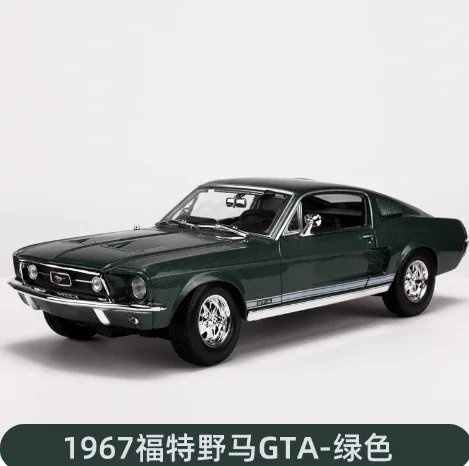 Maisto 1:18 1967 포드 머스탱 GT 대형 체중계 장난감 자동차 모델, 합금 다이캐스트 정적 시뮬레이션 모델 차량 수집품, 소년 선물