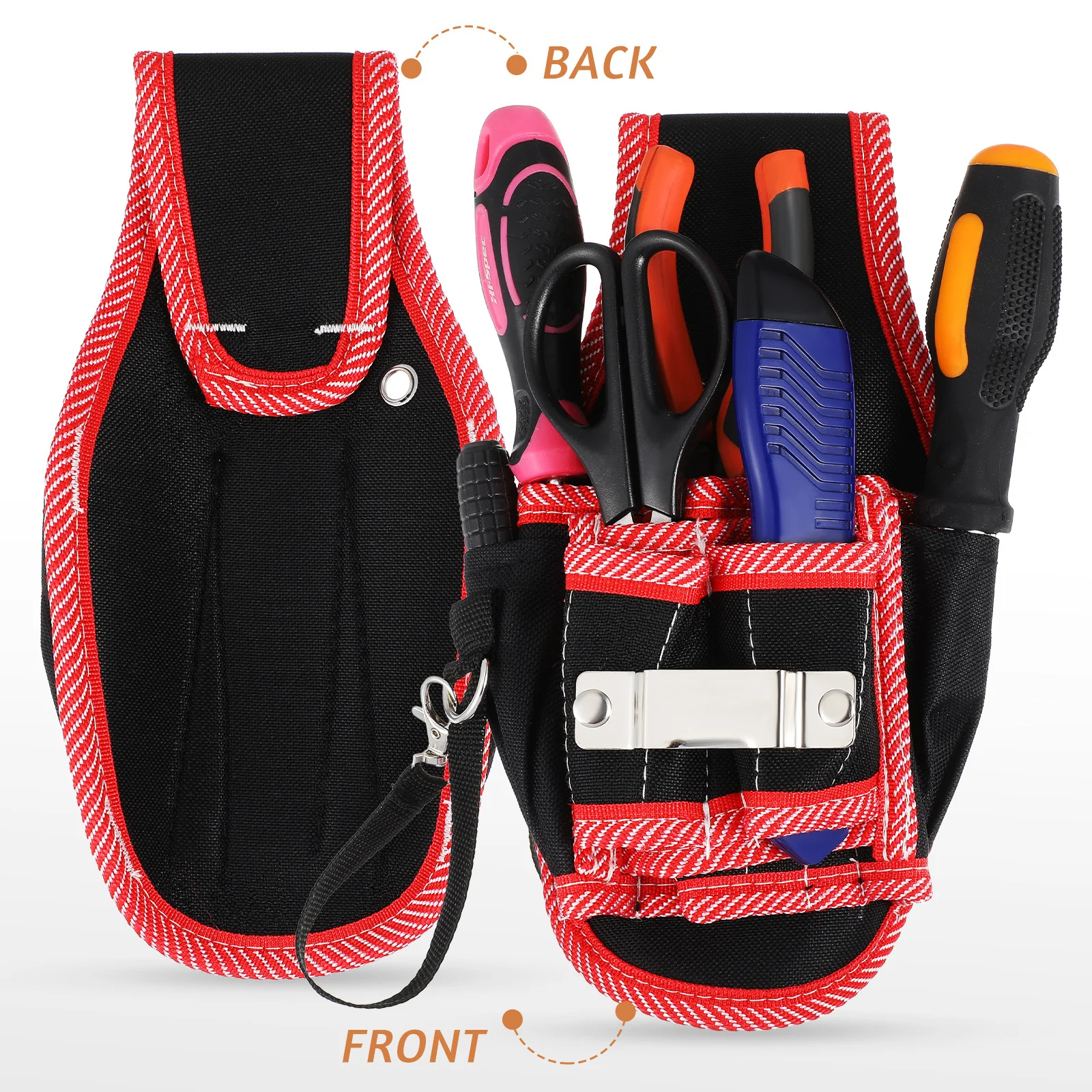 Tool Belt Pouch Electricians Tool Bag Compact Size Large Capacity Wear Resistant Stylish Outlines Utility Pouch