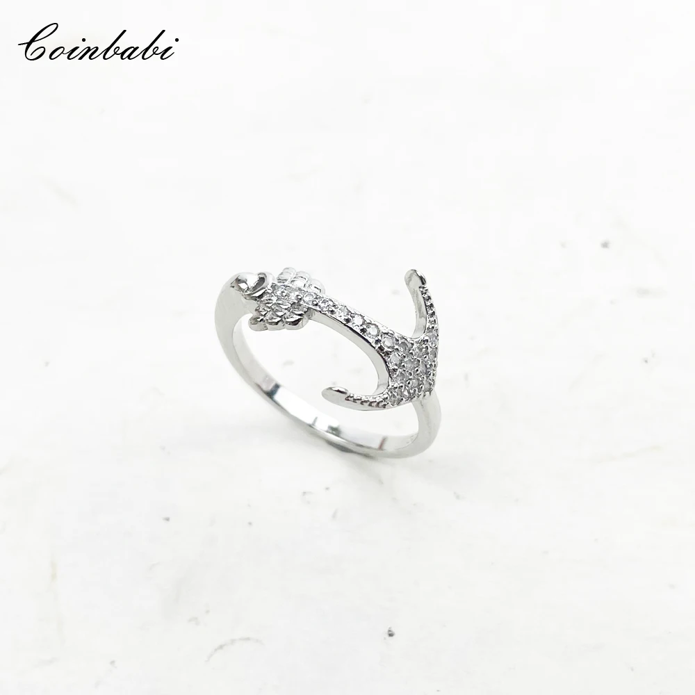 Ring Anchor 925 Sterling Silver Bright Stones 2022 Spring Brand New Fine Women Jewerly Europe Style Trendy Love & Hope Bijoux