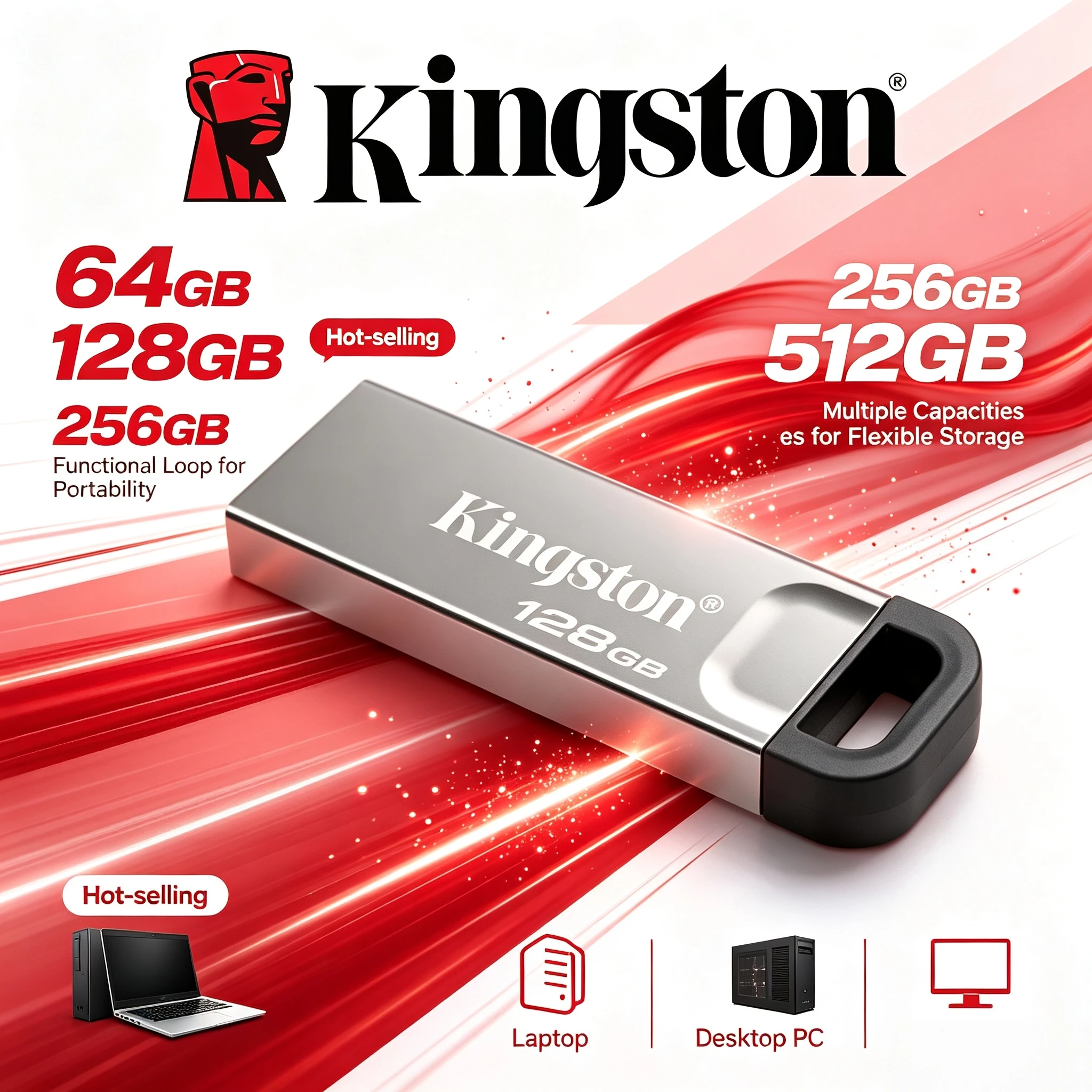 Kingston Kyson 200MBs USB 32 Gen1 Flash Drive 64GB 128GB 256GB 512GB DataTraveler for Laptop Desktop PC Computer Pro Transfer