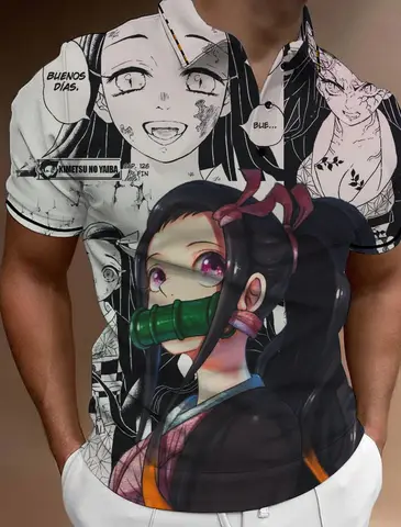 2024 पुरुषों की टी-शर्ट फैशन कैज़ुअल होम पोलो शर्ट 3 डी प्रिंटिंग एनीमे कॉमिक्स प्रिंटिंग पुरुषों की स्ट्रीट लैपल बटन पोलो शॉर्ट स्लीव 10 best sales एनीमे पोलो - №1