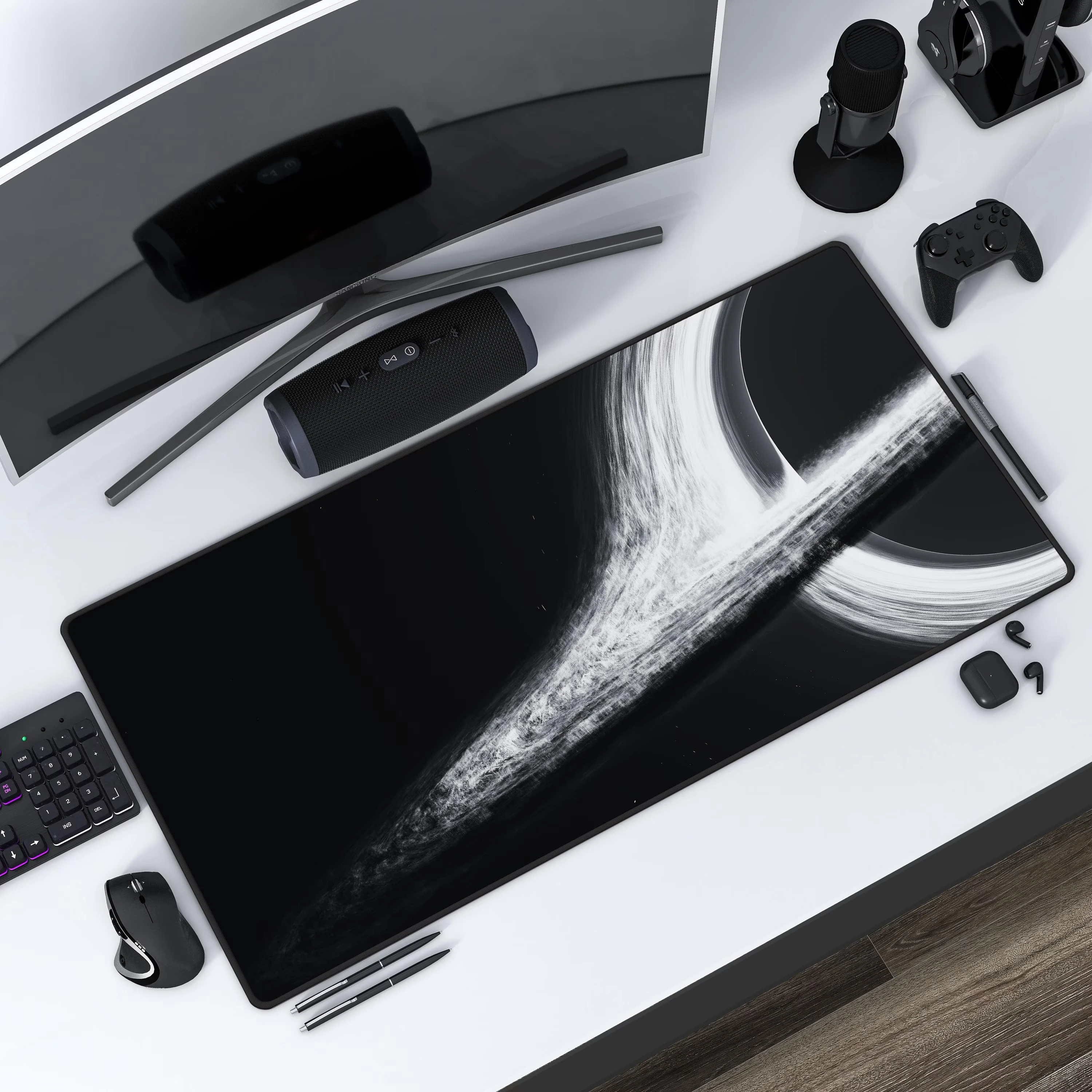 Singularity Desk Pad Large Gaming Mouse Pad Black Hole Aesthetic Space Office Mousepad Pc Accessories Setup Mouse Mat Playmat