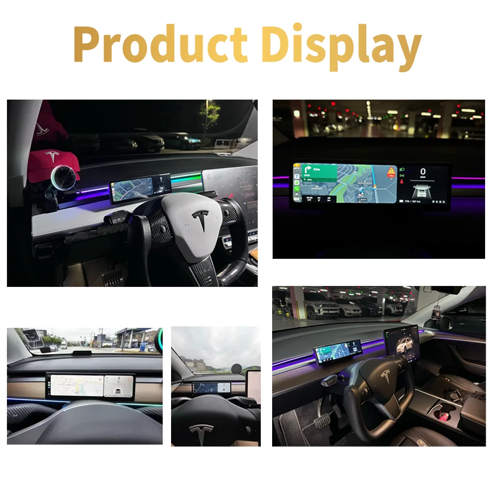 8.8in for Tesla Model 3 Y Car Dashboard Digital Touch Screen Head Up Display Support Wireless CarPlay Android Auto