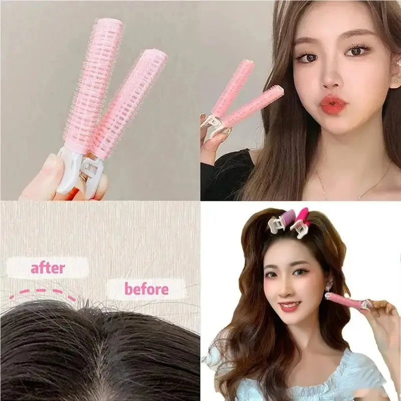 2pcs Hair Root Clip Korean Fluffy Hairpin Curling Hairpin Bangs Fixed Shape Geometric Exquisite Hair Accessories Perm Iron 머리핀