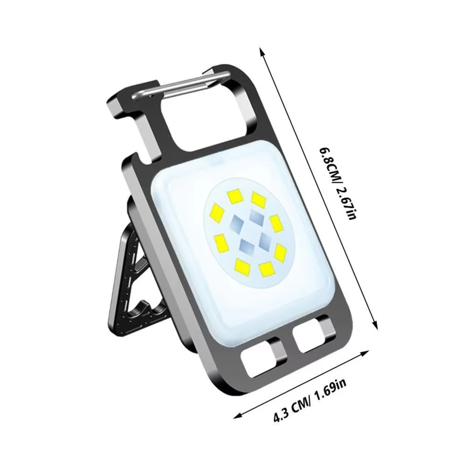 Mini  Portable Keychain Flashlight Multifunction COB Work Light USB Rechargeable Strong Magnet Outdoor Camping Lantern