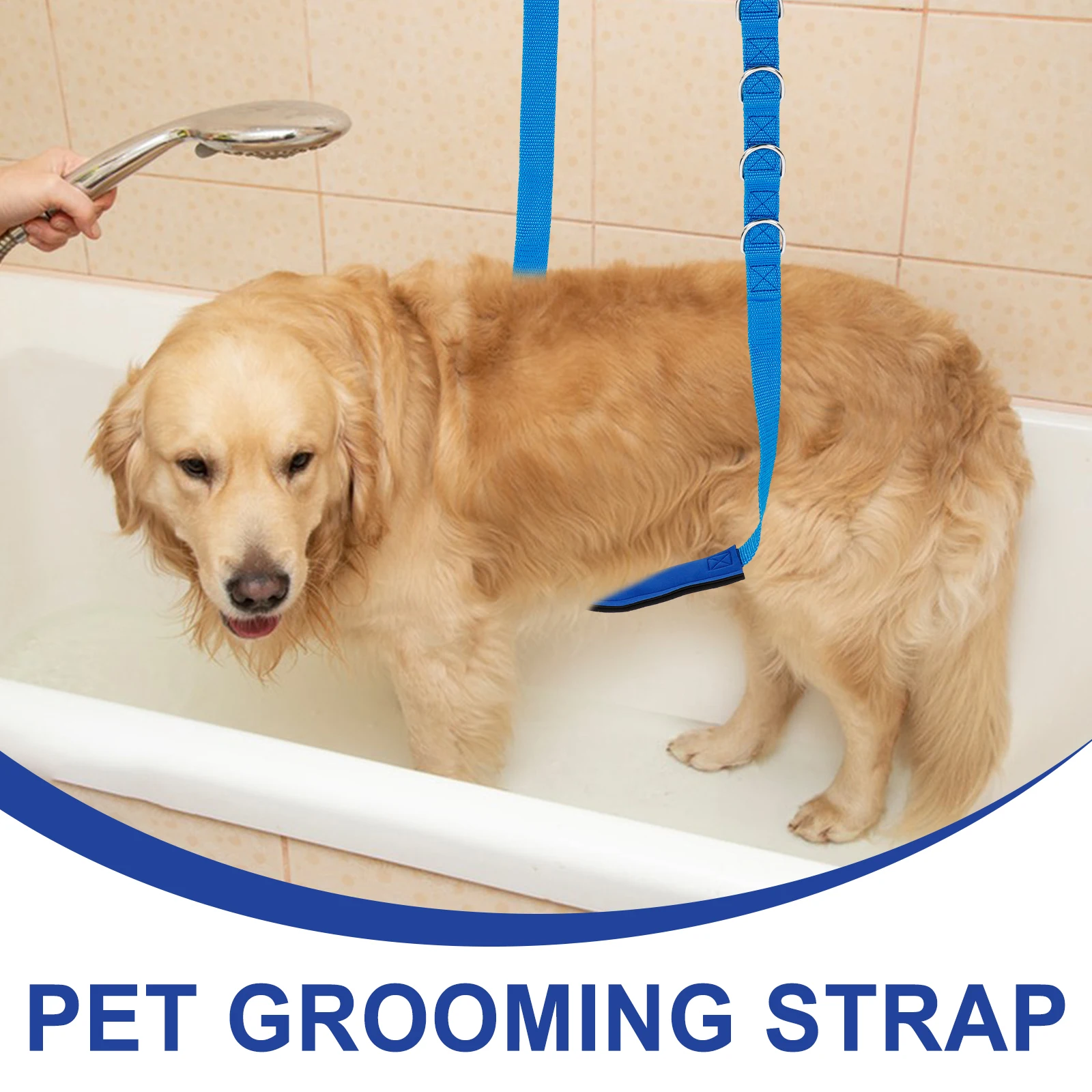 

3 Pcs Pet Grooming Set Blue Bathing Cord Dog Loop Strap Safe Resistance Practical Long Lasting Use Accessories