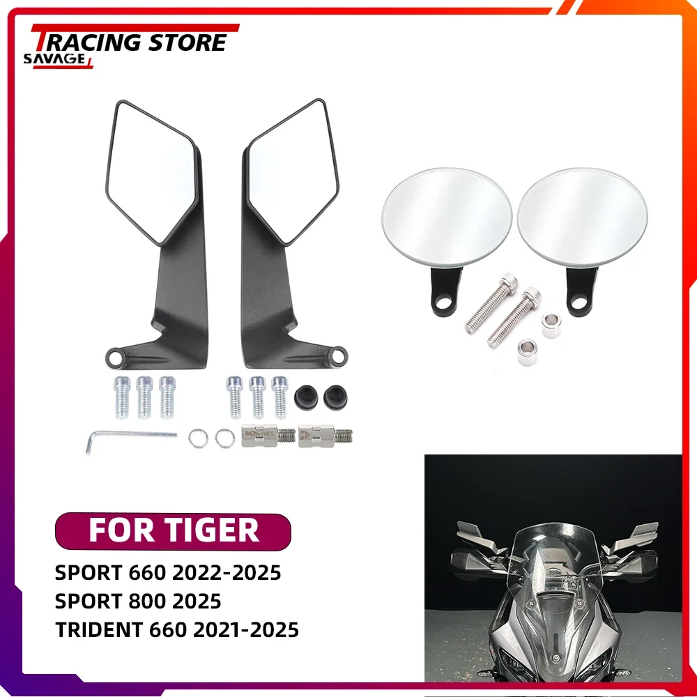 

2025 Motorycle Folding Rearview Mirror Rear View Side Mirrors For Tiger Sport 660 800 Trident 660 Invisible Wing Stealth Winglet