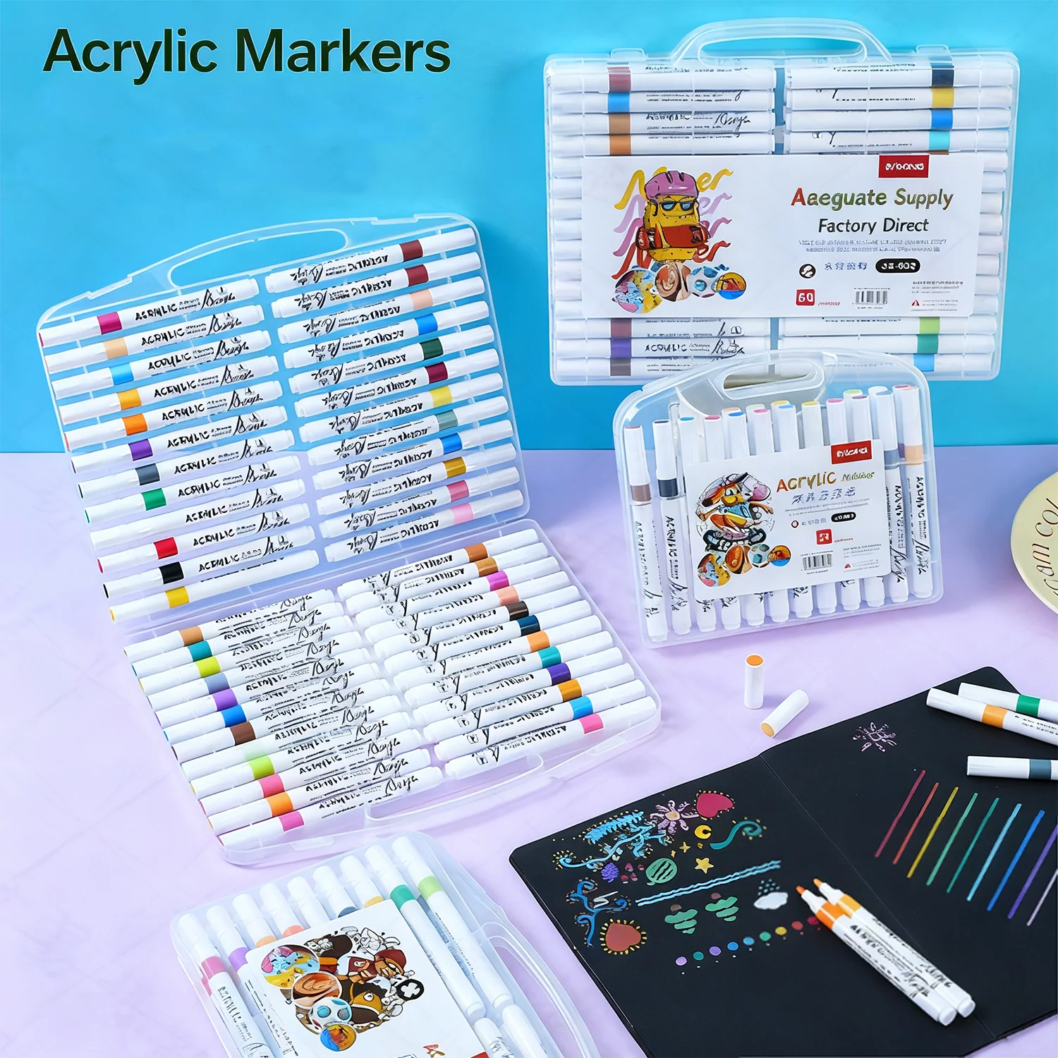 

12-60 цветных акриловых маркеров для рисования, набор акварельных маркеров, товары для рукоделия, ручки для акриловых красок, маркер для рисования, маркер для художников, подарки