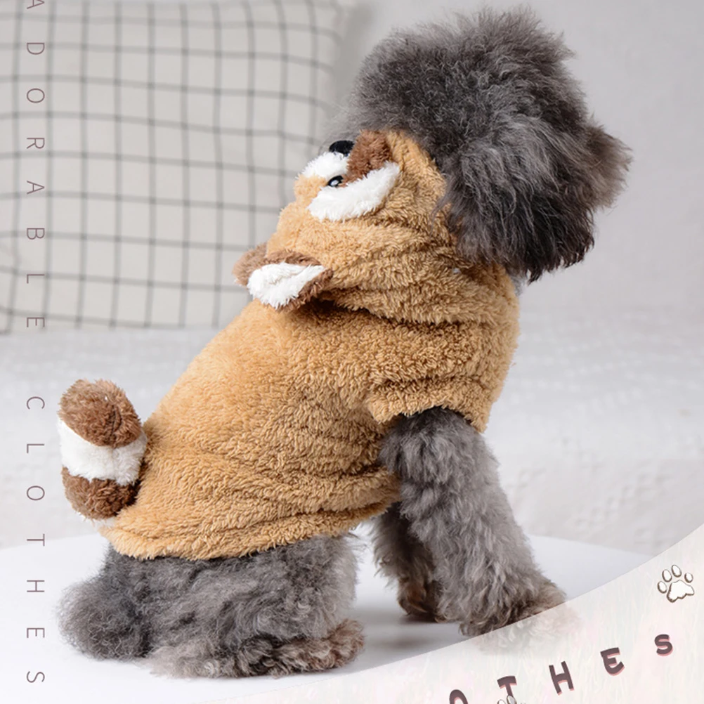 

Pet Dog Clothes Dogs Hoodie Shirts Outfits Small Winter Clothing Cotton Accessories Garment Jacket with Hat