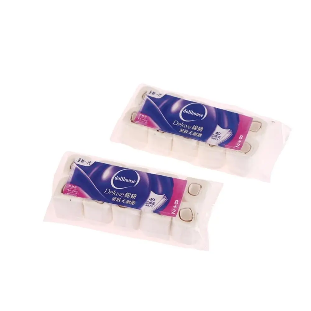 บ้านตุ๊กตากระดาษผ้าขนหนูกระดาษขนาดเล็กผ้าขนหนูกระดาษขนาดเล็กโมเดลบ้านตุ๊กตาเด็กของเล่นกระดาษชำระสีขาวม้วนของเล่นโมเดล