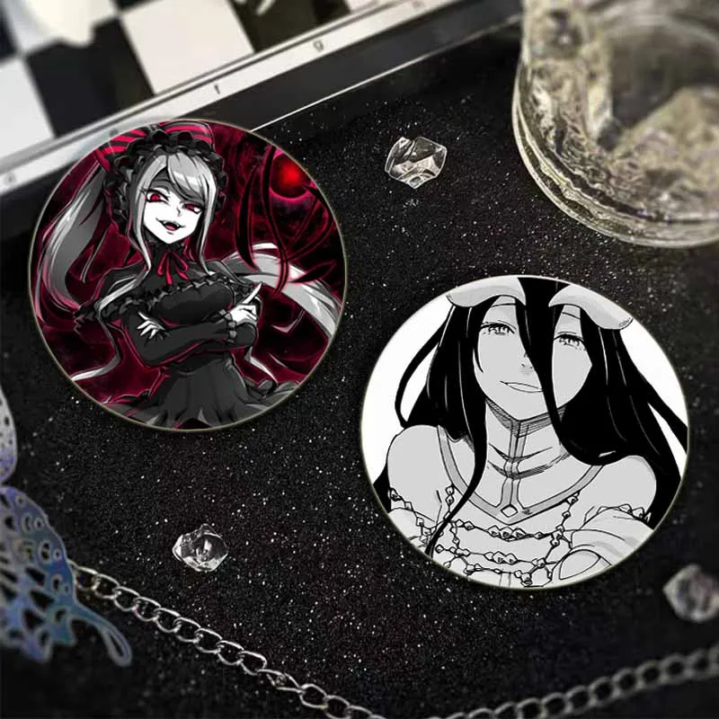 Overlord Pins Cute Anime Figure Albedo Shalltear Bloodfallen Gargantua Brooch Cosplay Badge Backpack Shoes Accessories 44/58mm