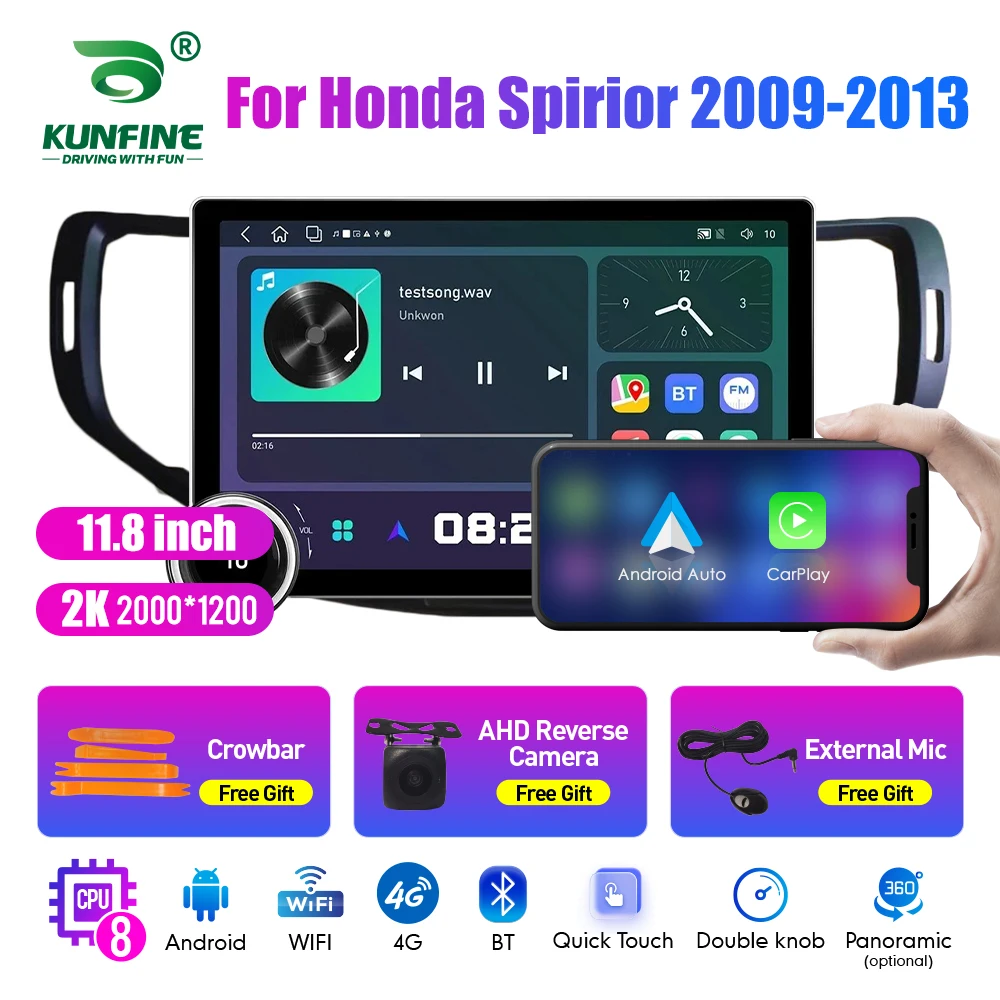 

11.8 Inch 2K Double Knobs 2 Din Car Radio For Honda Spirior 2009-2013 Car Radio DVD Multimedia Video Player Android Auto Carplay