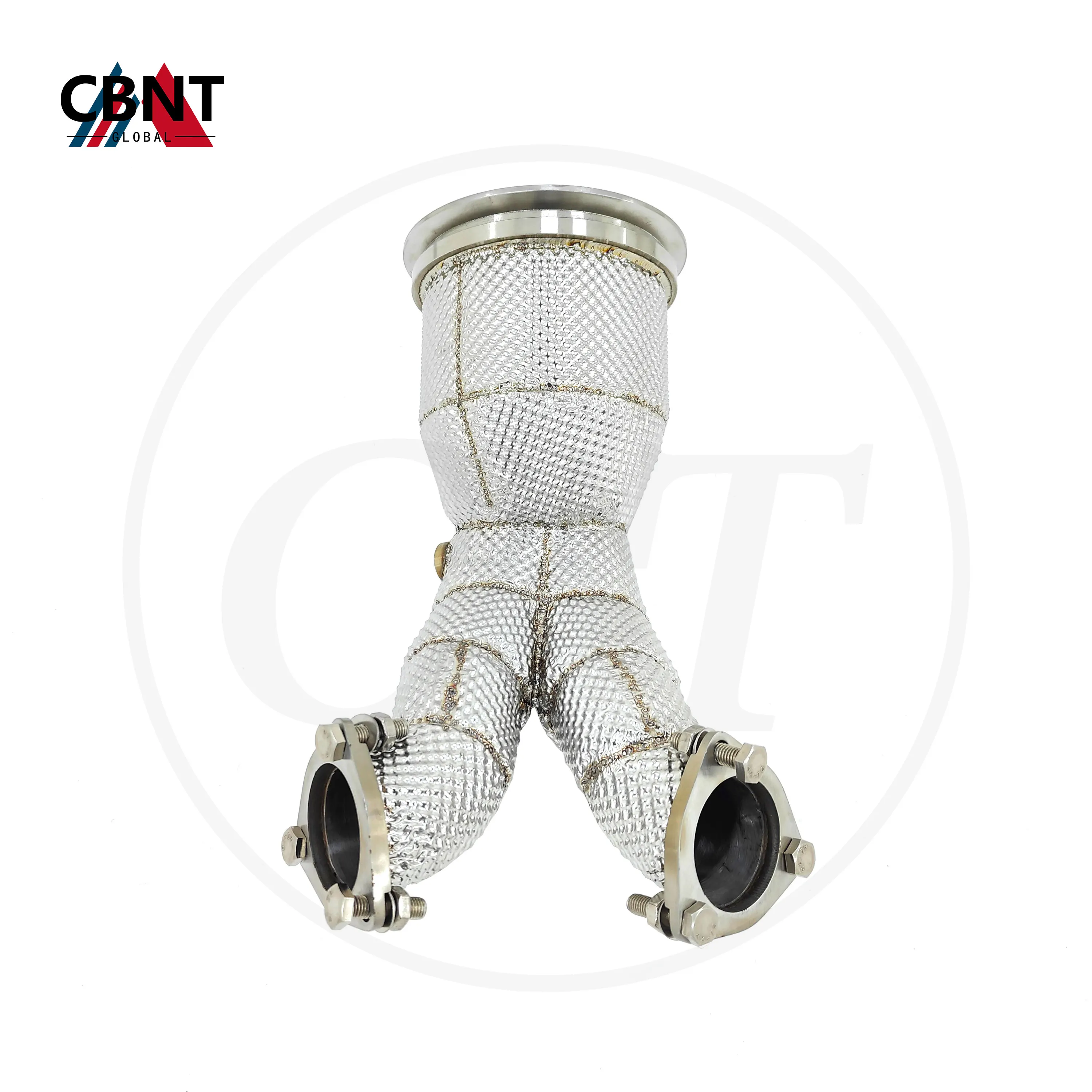 CBNT Exhaust-pipe System for Audi SQ5 B9 3.0T 2017-2023 Catted/Catless Downpipe Exhaust-headers with Catalytic Converter