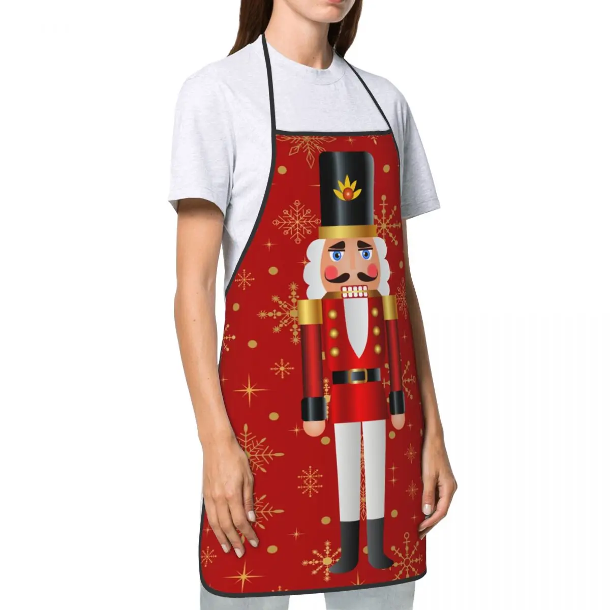 Custom Bib Christmas Nutcracker Toy Soldier Aprons Men Women Unisex Adult Chef Kitchen Cooking Cartoon Tablier Cuisine Gardening