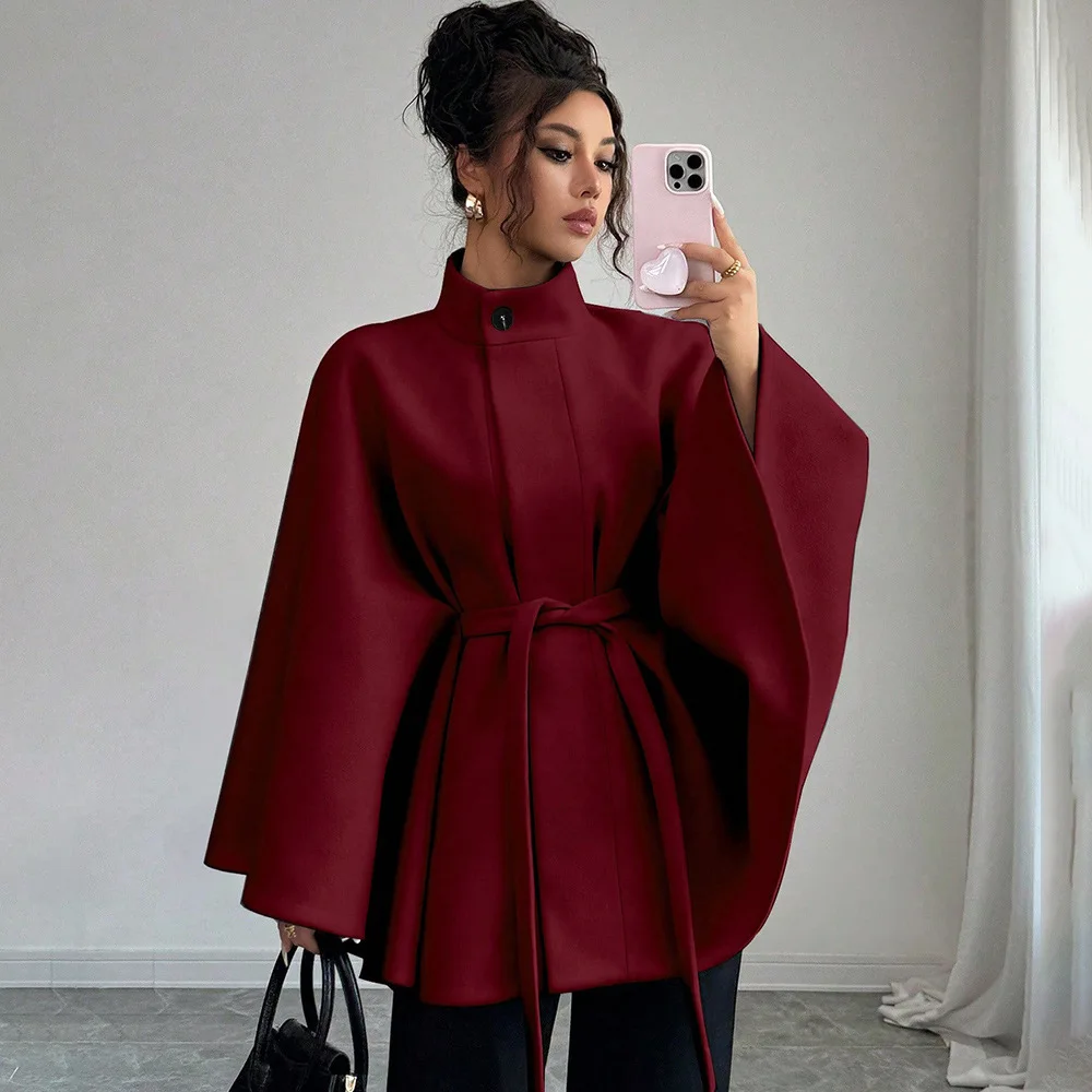 Odzież damska europejska i amerykańska 2025 Zima Nowy styl Modny płaszcz wełniany