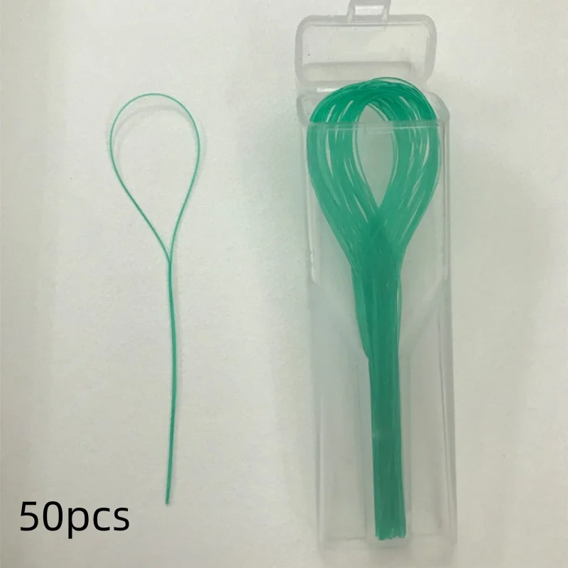 50pcs Dental Floss Threading Device Fresh Breath Traction Thread for Dental Crowns Easy-to-Use Oral Care Tool