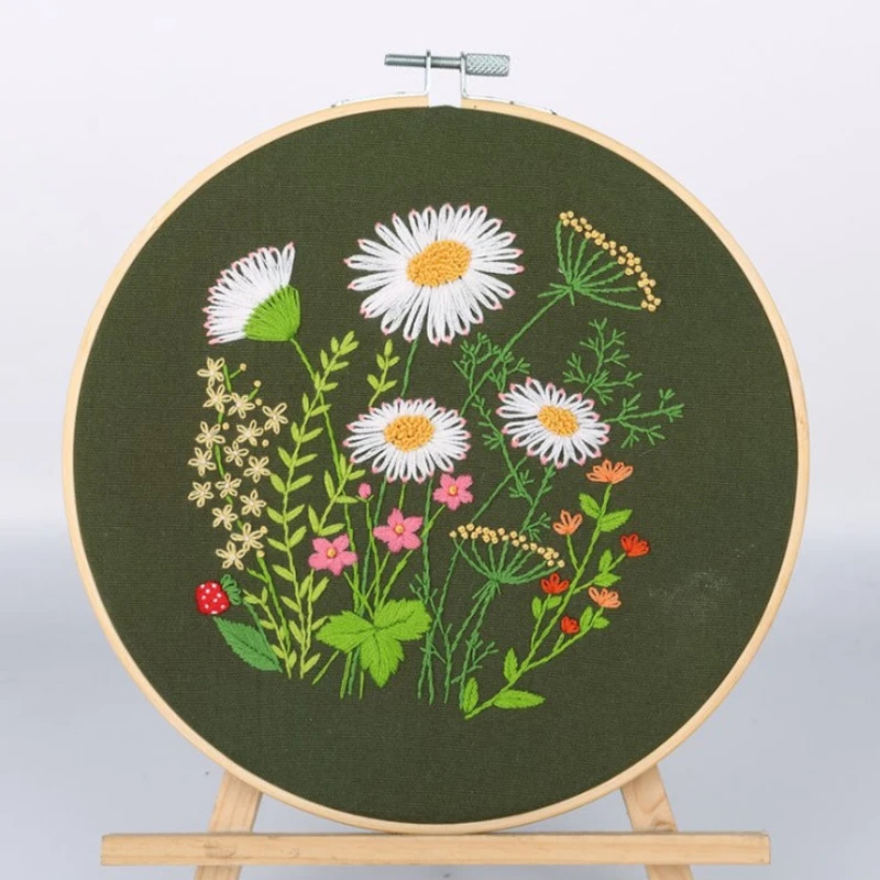 Plant Flowers Embroidery Needlework Kit DIY Retro Cross Stitch Material Package Hand-stitched Embroidered for Beginners Handwork