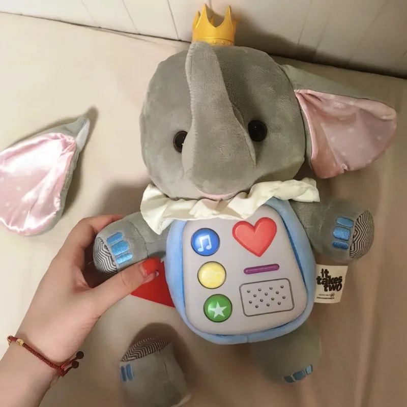 بقعة Dpi الأجهزة الطرفية للمصنع الأصلي شخصين في صف الفيلة الصغيرة القابلة للإزالة دمى قطيفة دمى تفاعلية العمل الجميلة