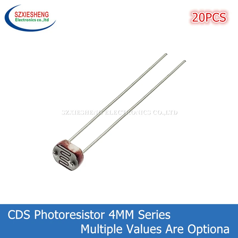 

20PCS 4516 4526 4537-1 4537-2 4548-1 4548-2 Light Dependent Resistor LDR 4MM CDS Photoresistor Photoconductive Resistance