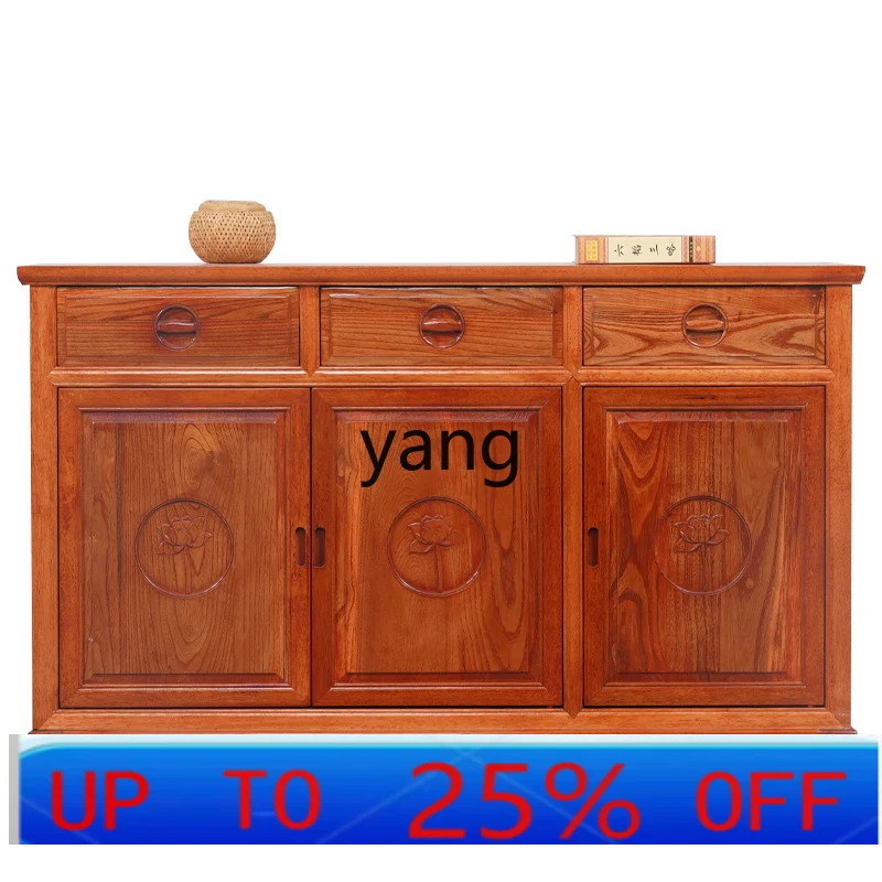 

LMM solid wood small new Chinese commercial living room wall four doors integrated bar cabinet