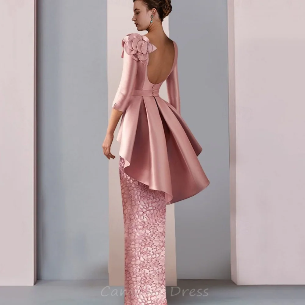 Formal Women Dress Customized Elegant Mother of the Bride Dress Hip-covering Lace Party Gown Bow vestido invitada boda