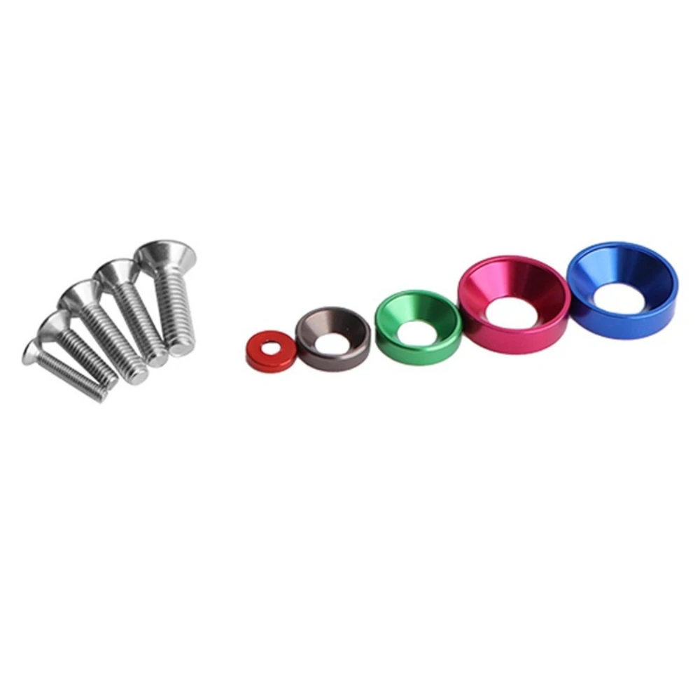 100pcs Colored Aluminum Alloy Gasket Screw Cap Concave Hole Fish-eye Blind Hole Gasket Screws Concave Fisheye Hole Washer Screws