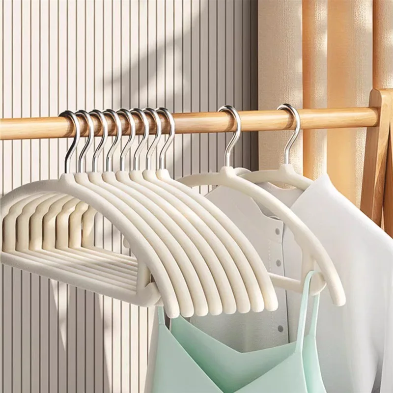 Semicircle flocking hangers non-slip non-marking organizer special hanger home clothing store wet and dry curved coat hangers