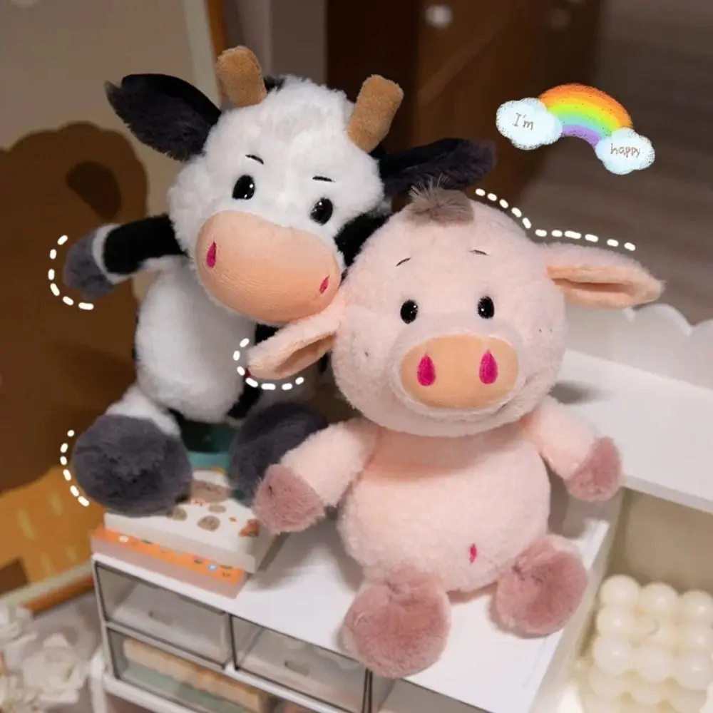 Cute Animal Cattle Animal Plush Doll Stuffed Cow Bull Fluffy Milk Cow Plush Doll Soft Simulation Cow Plush Toy Christmas